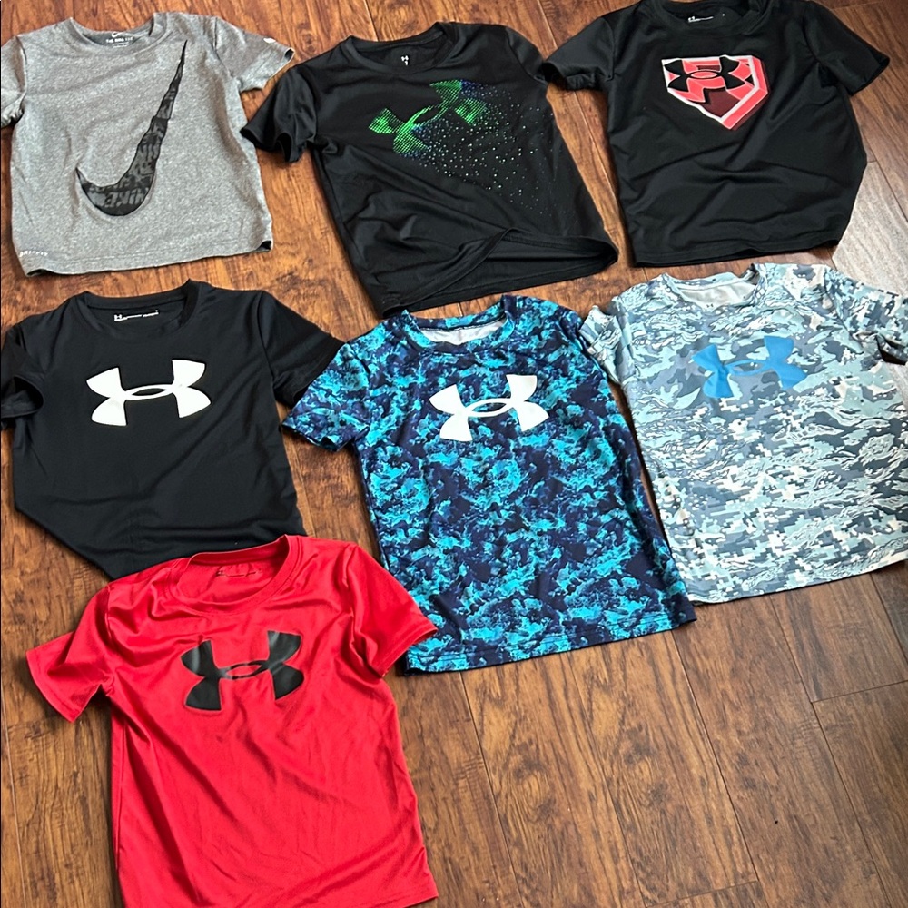Under Armour Boys' Short Sleeve Active Tees - Black, Red, Gray, Blue